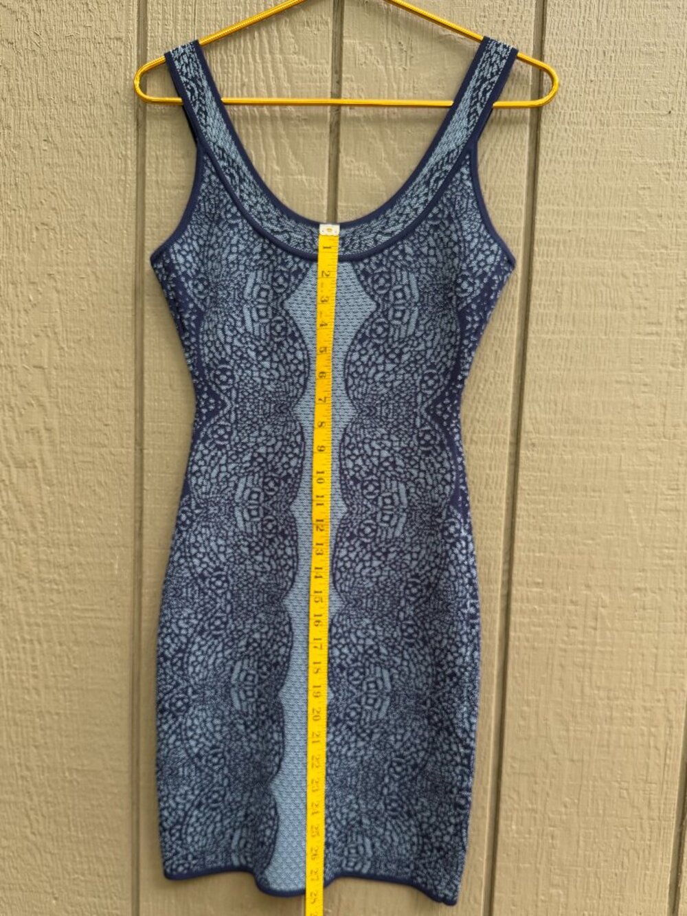 BCBG MAXAZARIA 'CASPAR' BLUE SHADOW LACE KNIT BANDAGE /BODYCON CLUB DRESS MEDIUM - Picture 5 of 9